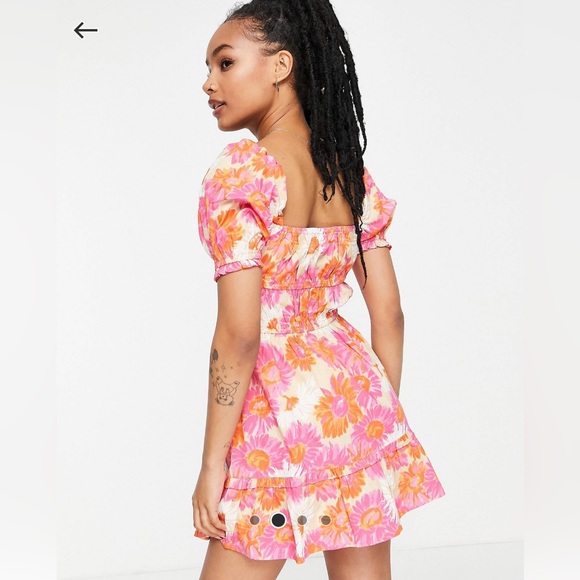 Miss Selfridge Dresses & Skirts - ASOS - Miss Selfridge Petite Dress US 8 / UK 12-Orange-pink-white